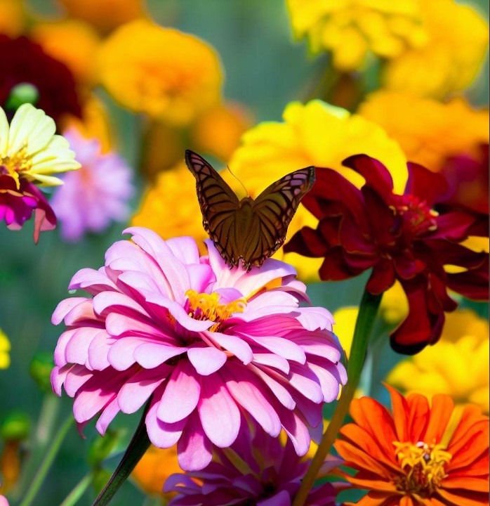 Zinnia Elegans Dahlia Mix Seeds