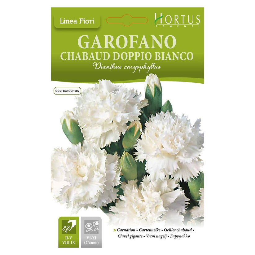 HORTUS CHABAUD DOUBLE WHITE CARNATION 0.20 GRAMS