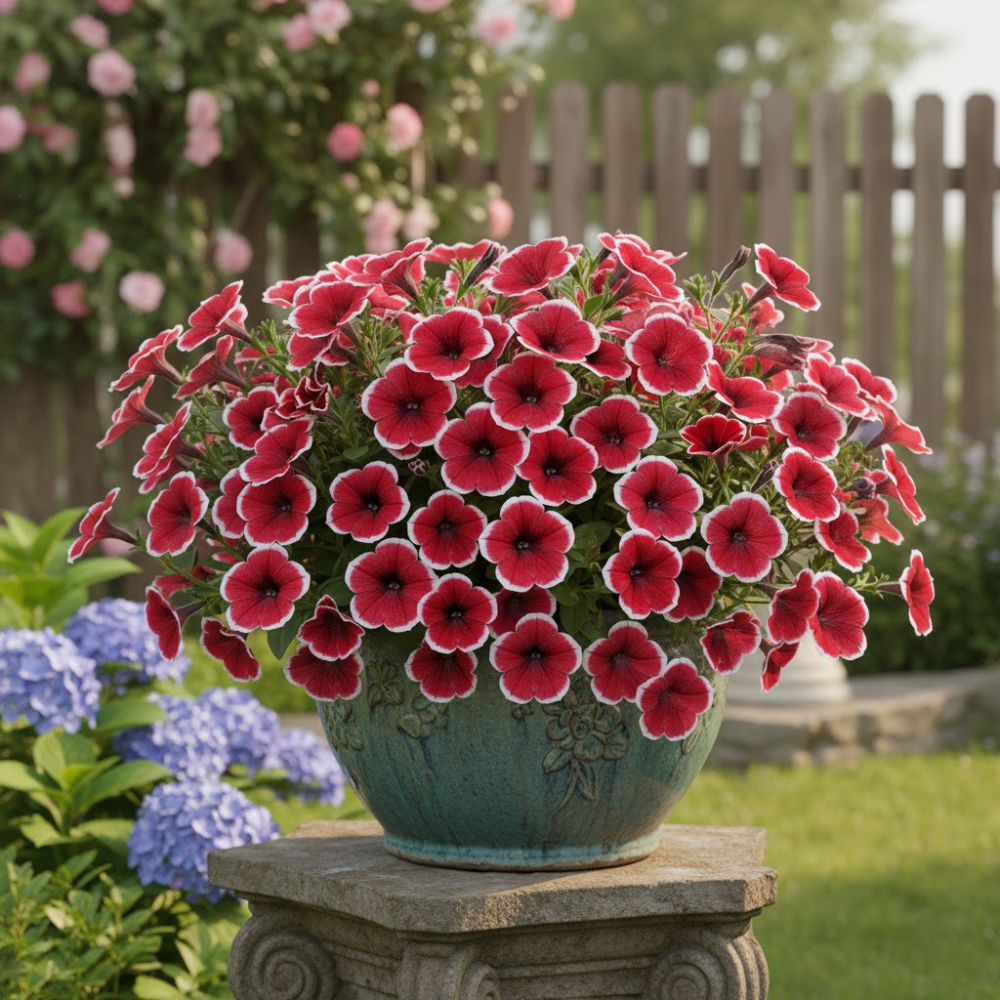 Petunia Grandiflora F1 Red Picotee Flower Seeds