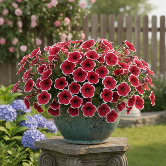 Petunia Grandiflora F1 Red Picotee Flower Seeds