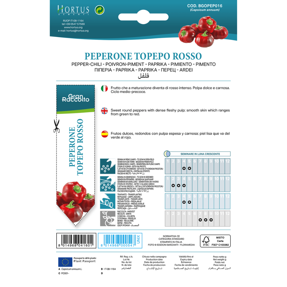 Hortus Peperone Topepo Rosso 2.5gm
