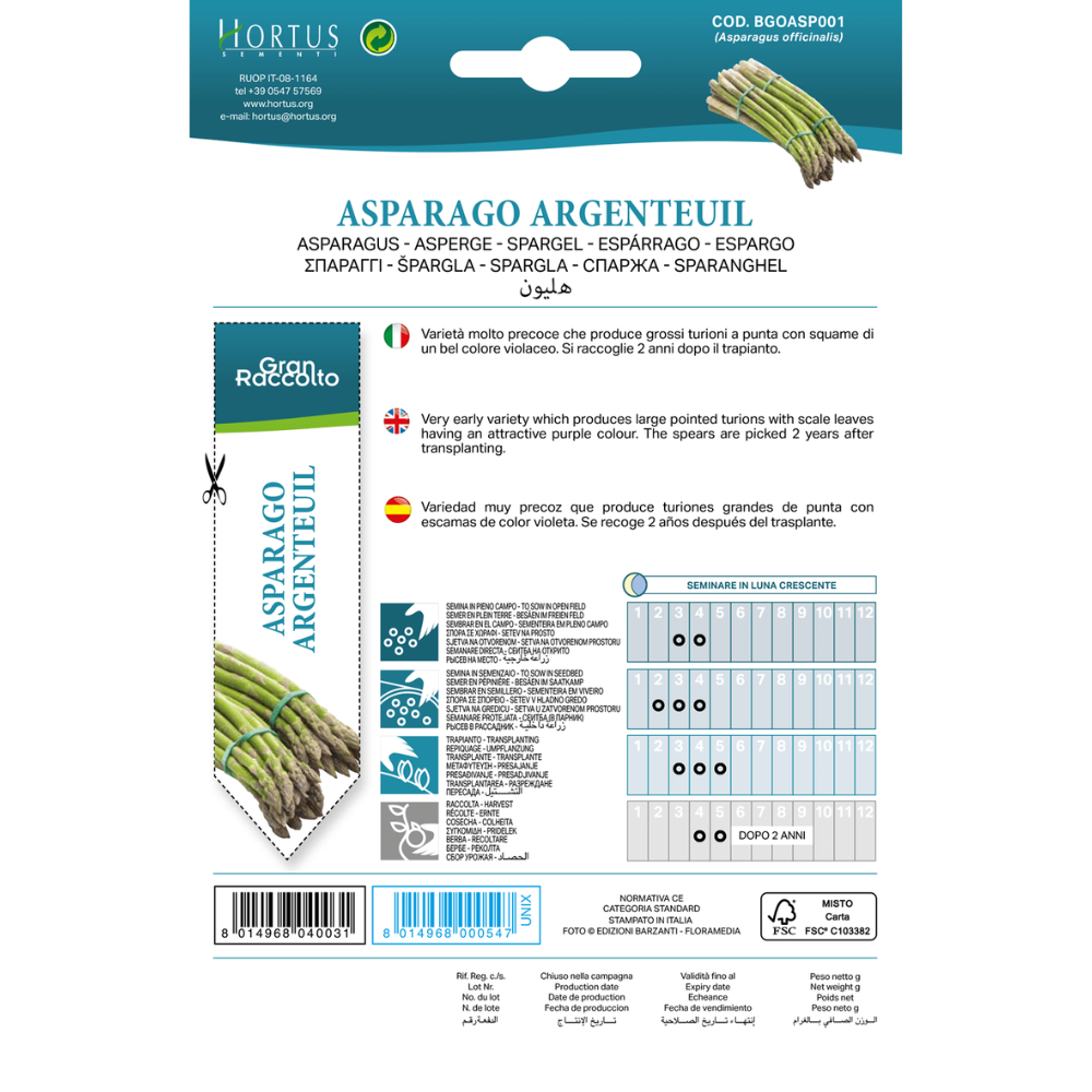 Hortus Early Asparagus from Argenteuil 5gm